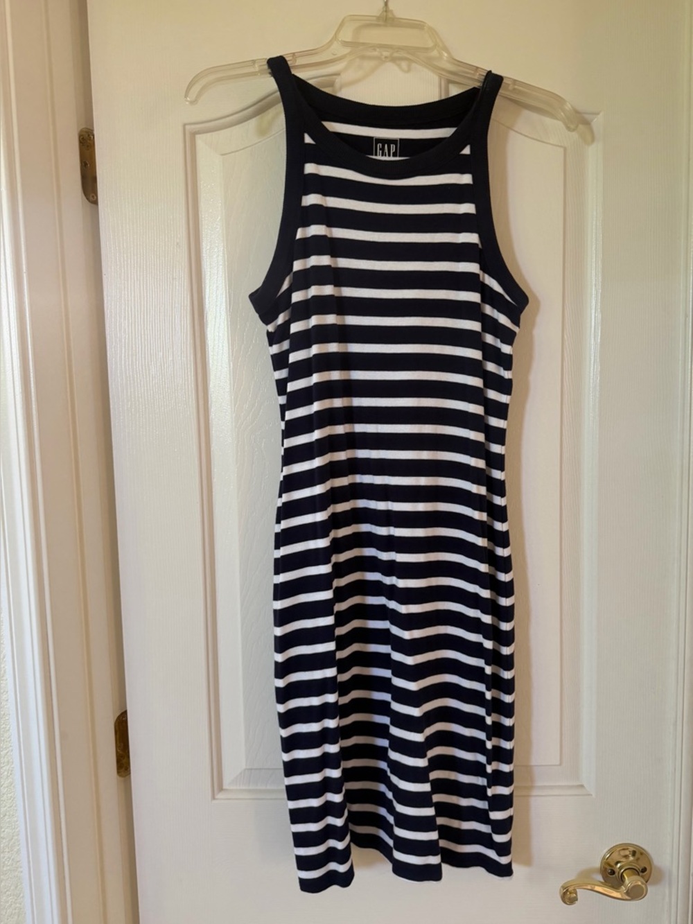 GAP Navy & White Striped Tank Midi Dress